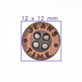 Vintage Metalen Jeansknoop 'JEANS TIME' Ø 12 mm Knopen KNP00138